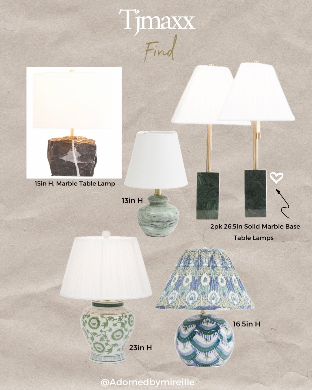 Tjmaxx lamps 🫱🏽‍🫲🏻 😍

#homedecor #tjmaxxfinds #lamps #chicdecor #springdecor 

#LTKHome