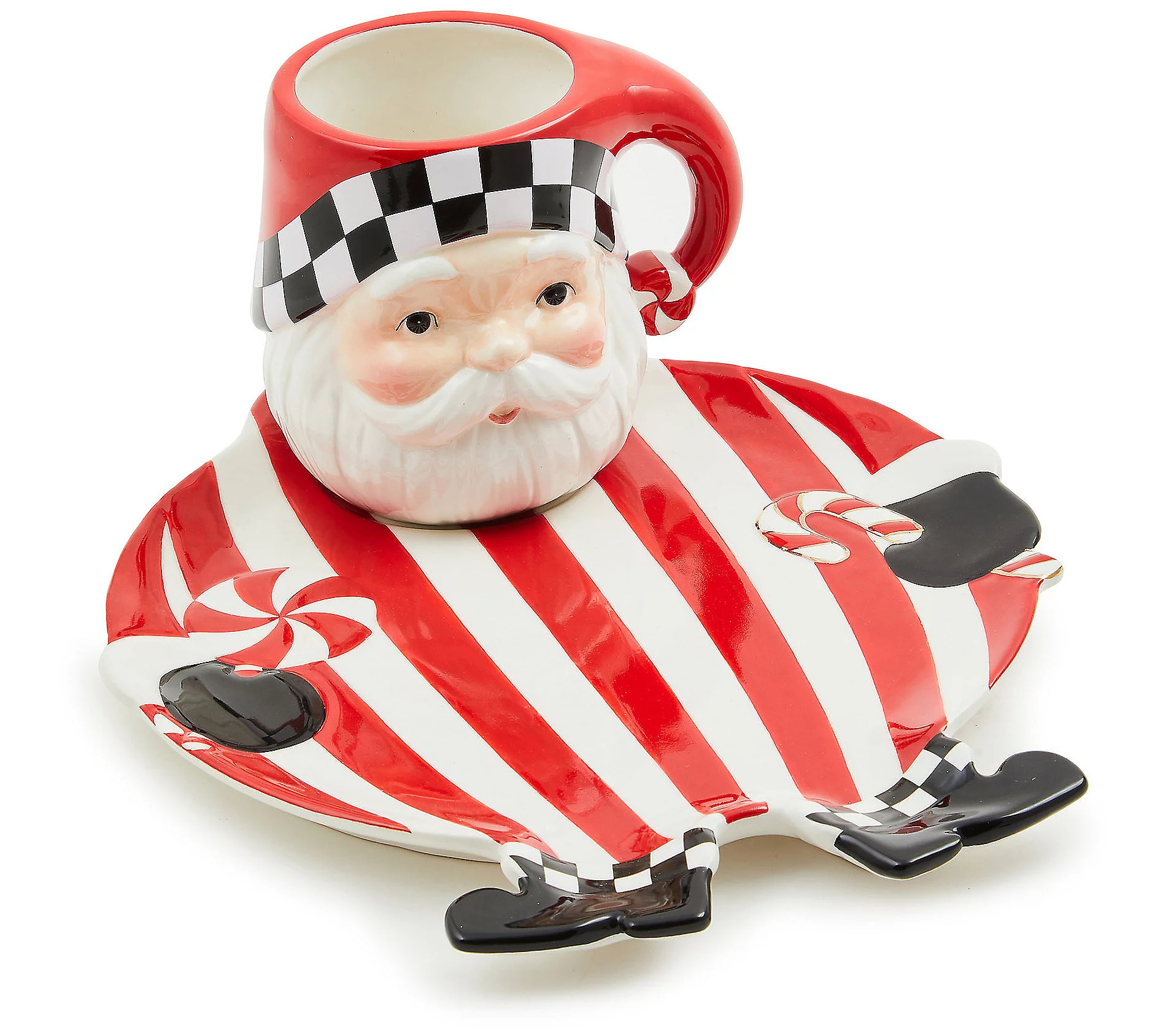 Mackenzie-Childs Peppermint Mug and Cookie Plate Set | QVC