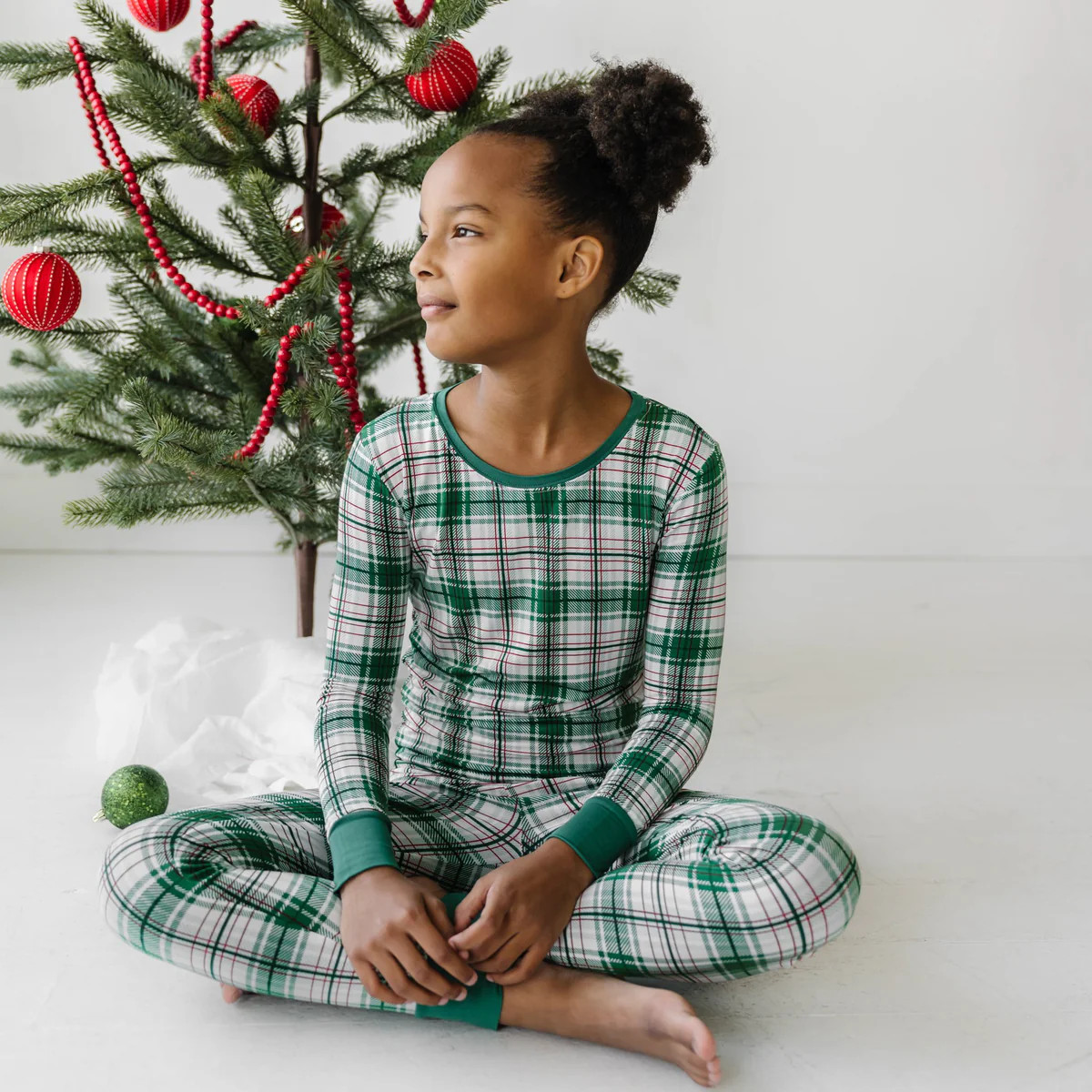 Noel Plaid Two-Piece Bamboo Viscose Pajama Set | Little Sleepies