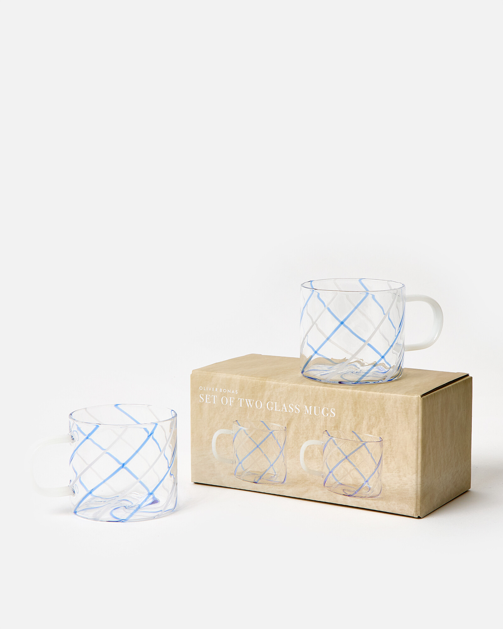 Swirl Glass Mugs Set of Two | Oliver Bonas (Global)