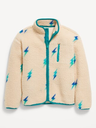 Printed Full-Zip Sherpa Jacket for Boys | Old Navy (US)