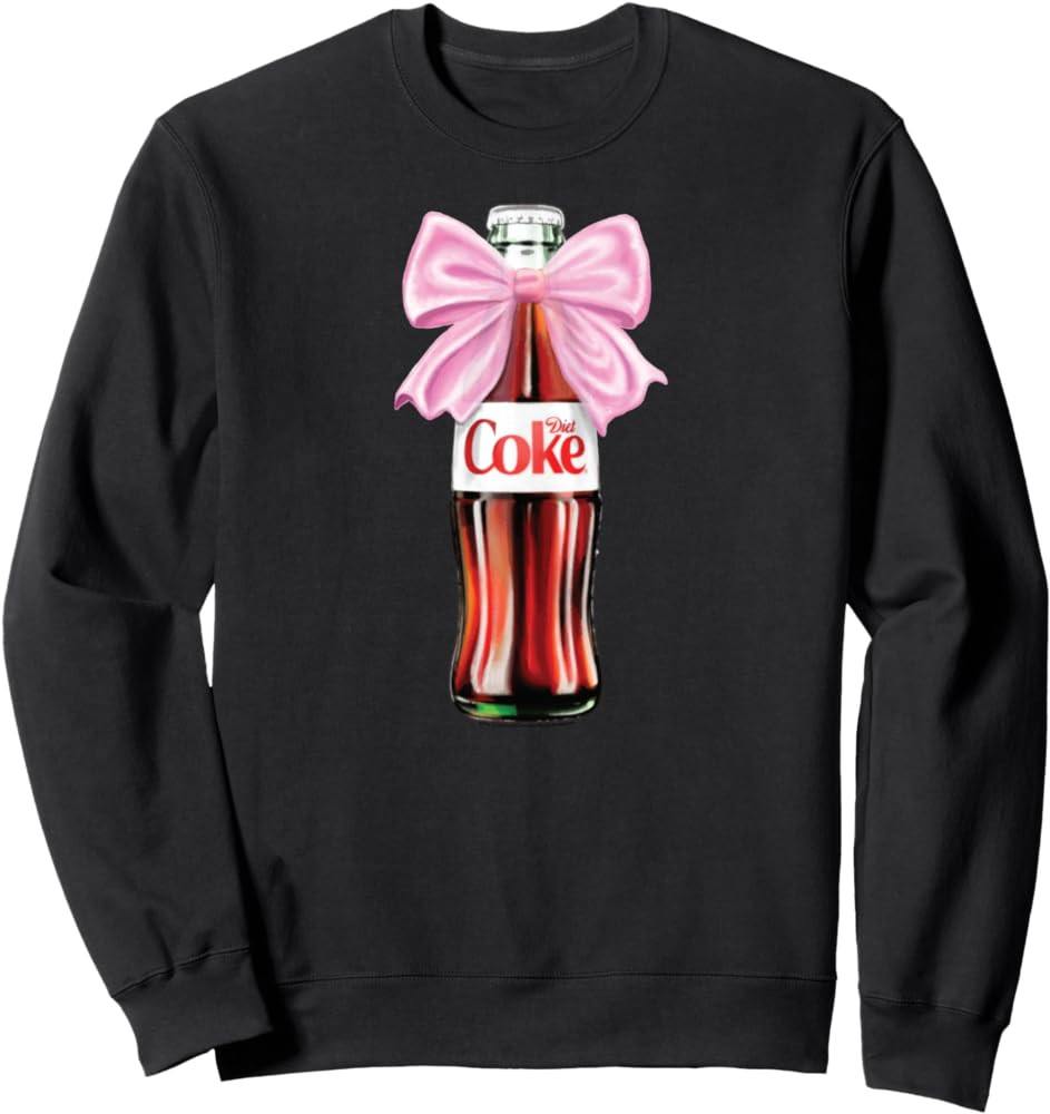 Diet Coke - Classic Bottle With Pink Coquette Bow Sweatshirt | Amazon (US)