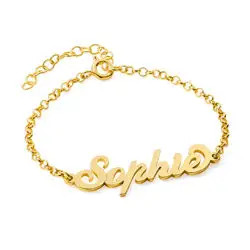 Carrie Name Bracelet in 18K Gold Vermeil | MYKA