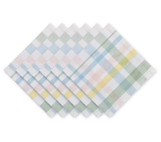 Design Imports Set of 6 Sweet Spring Plaid Napk ins | QVC