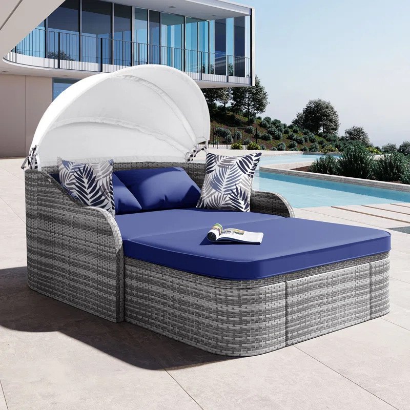 Freeport 79.9'' Wicker Outdoor Patio Daybed | Wayfair North America