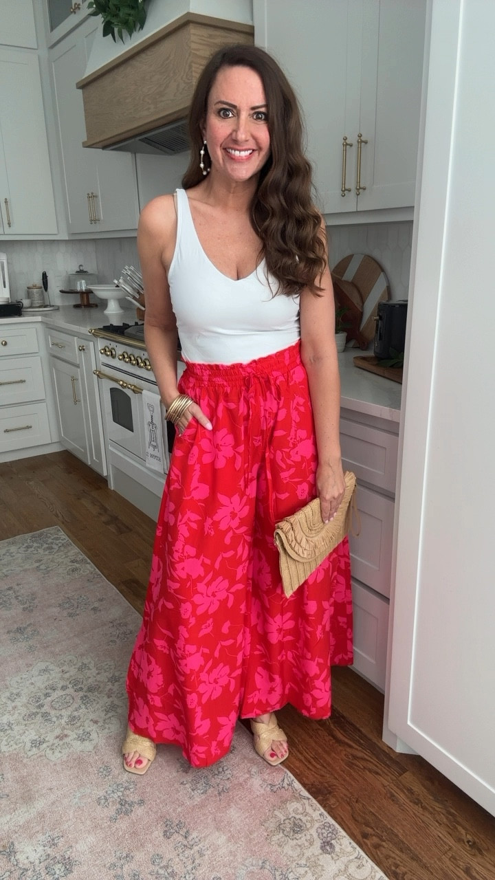Wearing a medium in these adorable palazzo pants from Amazon! Cute to dress up or even as a swim coverup! Several adorable pattern options and lots of solid colors! 
.


#LTKfindsunder50 #LTKover40 #LTKtravel