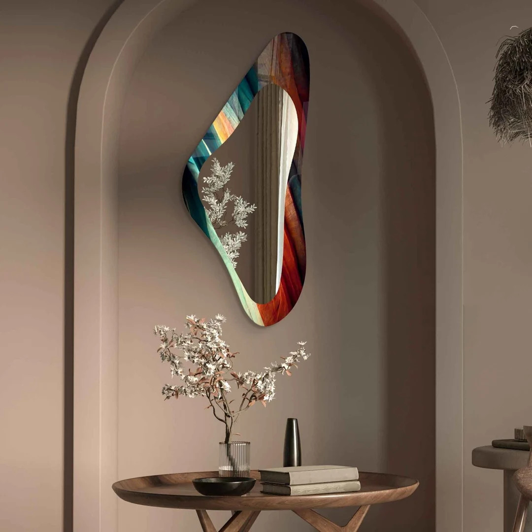 Asymmetrical Mirror, Irregular Mirror, Mirror Wall Decor on Tempered Glass, Entryway Hallway Mirr... | Etsy (US)