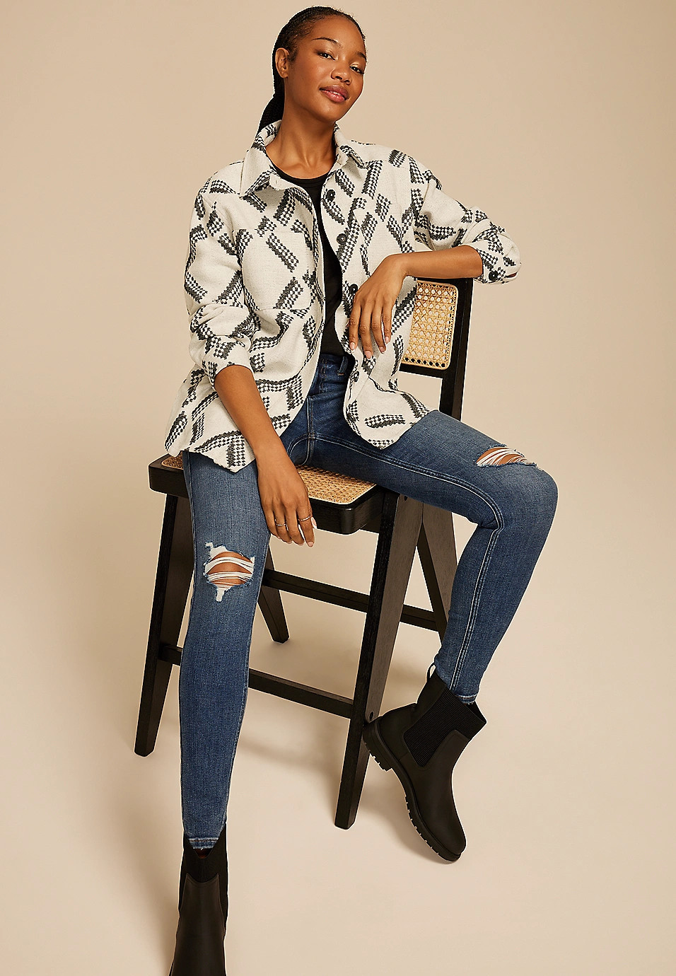 Geo Print Shacket | Maurices