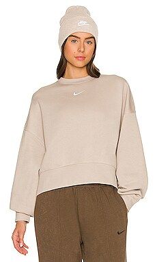 Nike NSW Collection Fleece Crew in Cream from Revolve.com | Revolve Clothing (Global)
