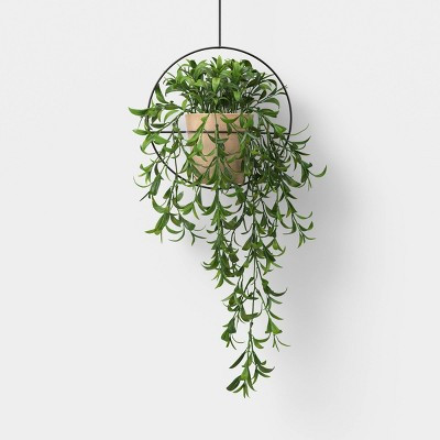 28" Artificial Leaves in Hanging Metal Planter - Threshold™ | Target