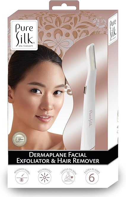 Pure Silk Dermaplaning Tool, Facial Exfoliator & Hair Remover for Women, Battery Operated Dermapl... | Amazon (US)