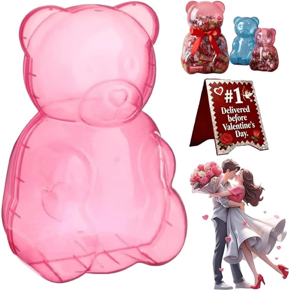 16in Giant Gummy Bear Container - Clear Bear-Shaped Plastic Gift Box for Valentine’s Day - Reus... | Walmart (US)