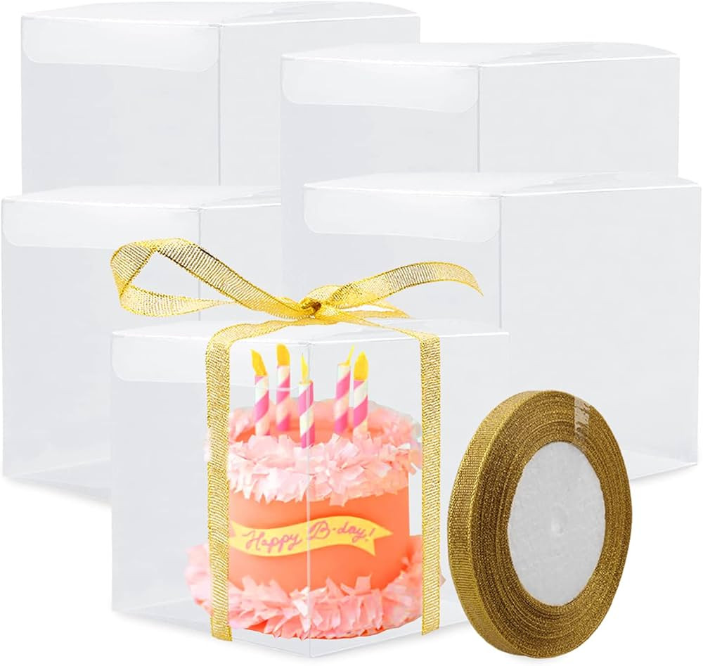 Coobbar Clear Candy Gift Box,12 Pack Clear PVC Plastic Boxes Gift Boxes for Party Favors, Wedding... | Amazon (US)