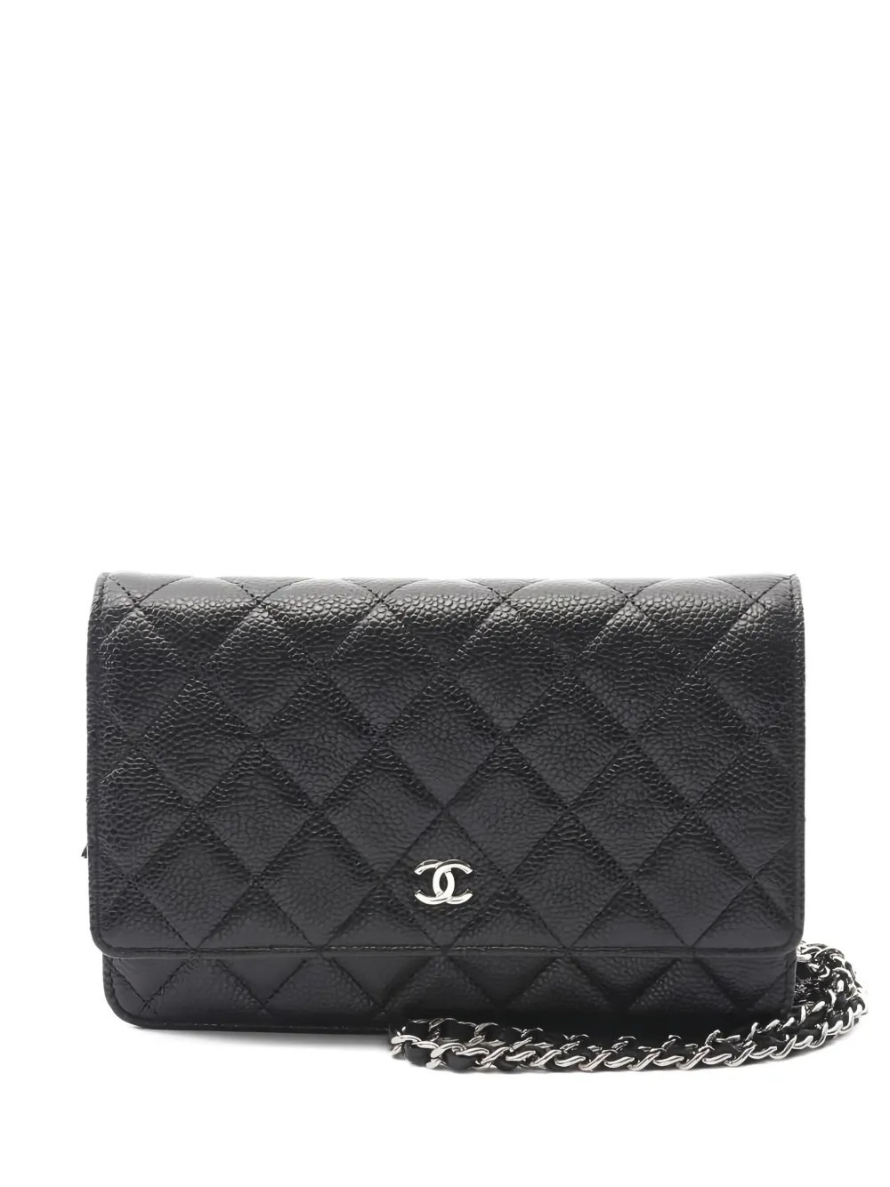 CHANEL Pre-Owned 2012-2013 matelassé chain wallet - Black | Farfetch Global
