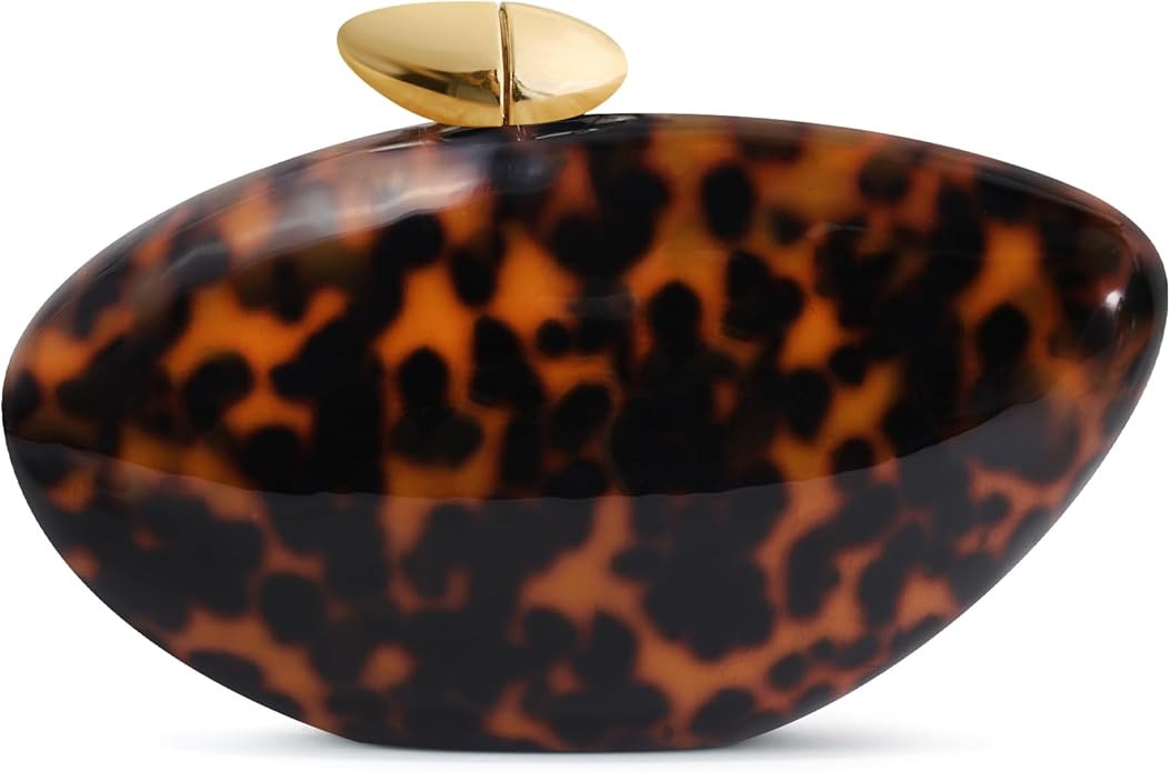 Acrylic Shell Clutch Purse for Women, Marble Evening Bag with Magnetic Closure for Wedding Party | Amazon (US)