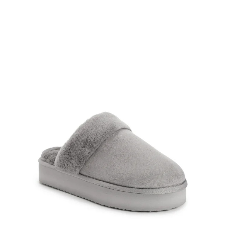 MUK LUKS Women's Faux Fur Platform Scuff Slippers, Sizes 5/6-11/12 | Walmart (US)