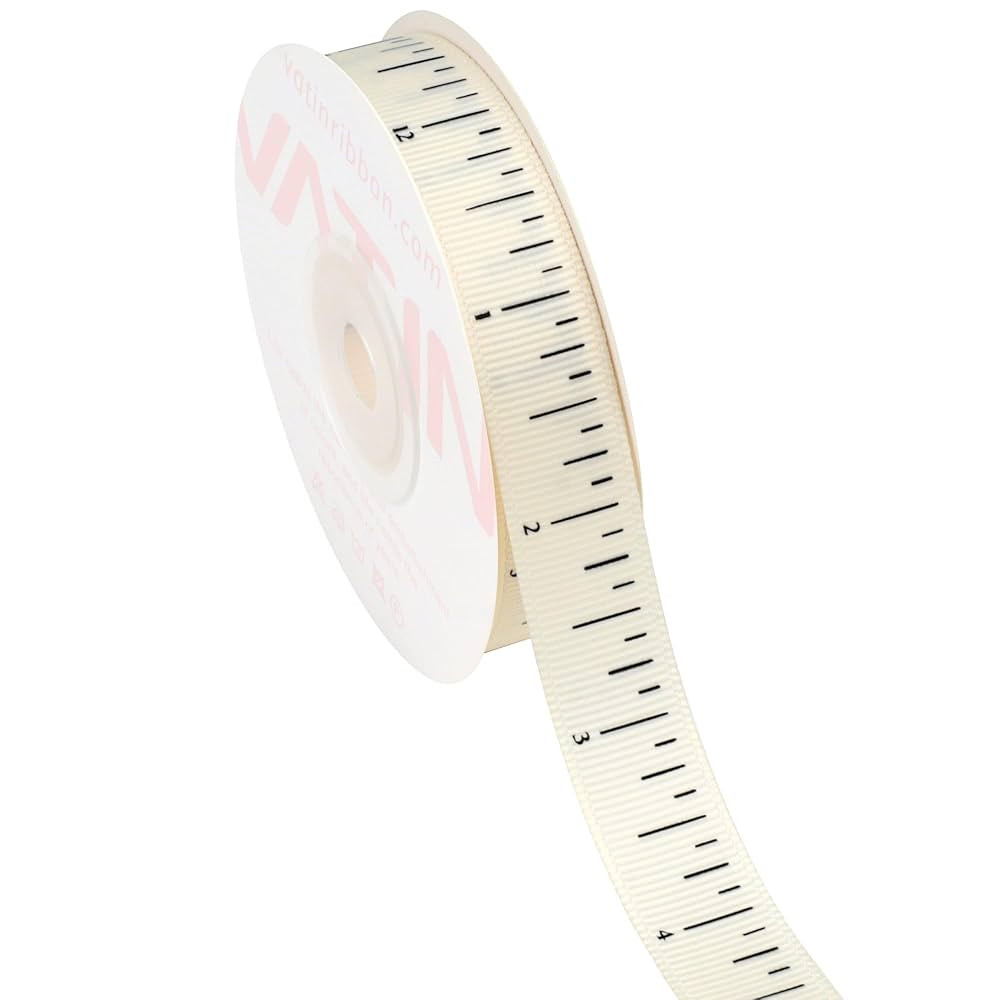 VATIN Teacher Crafting Ribbon - Measuring Tape Design School Supplies Ribbon - Ruler Themed Grosg... | Amazon (US)