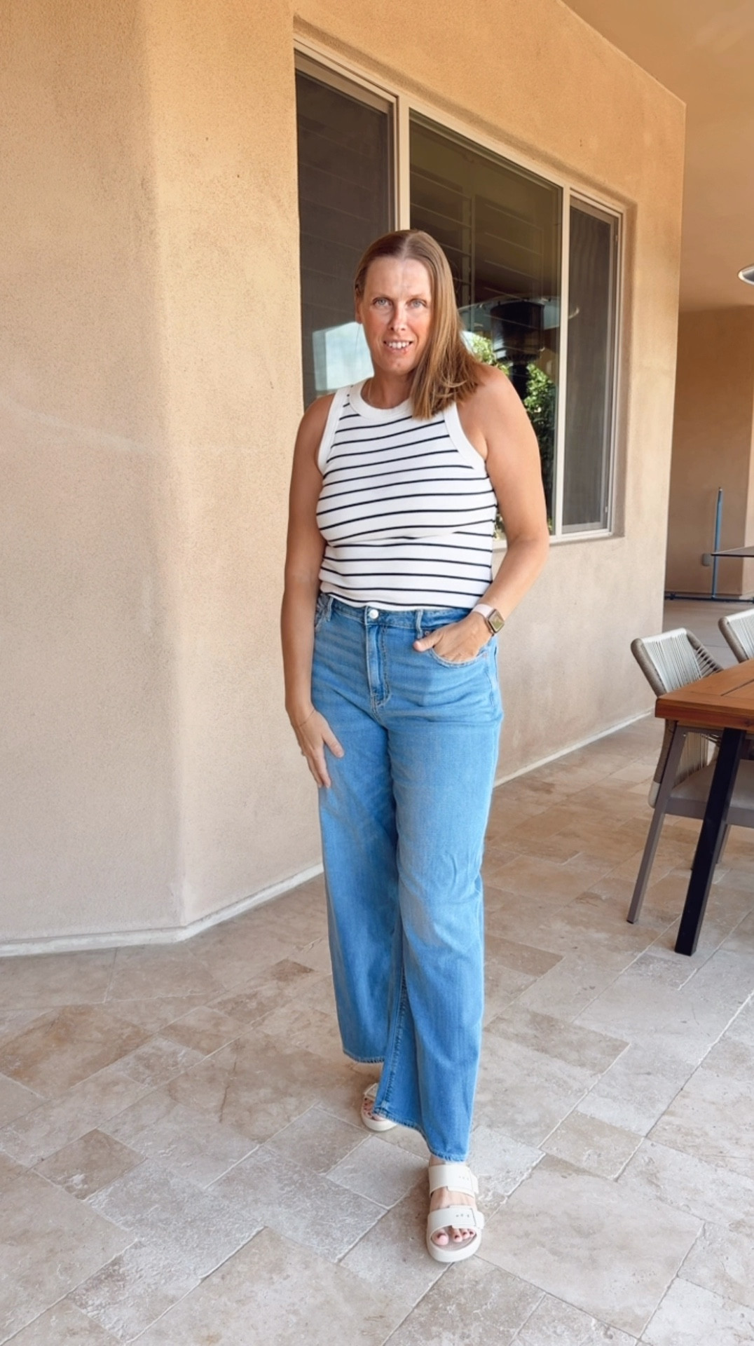 Simple but classic look

Lightweight denim, straight leg jeans, jeans outfit, mom style, spring outfit, striped tank top, affordable outfit, effortless look

#LTKootd #LTKSeasonal #LTKOver40