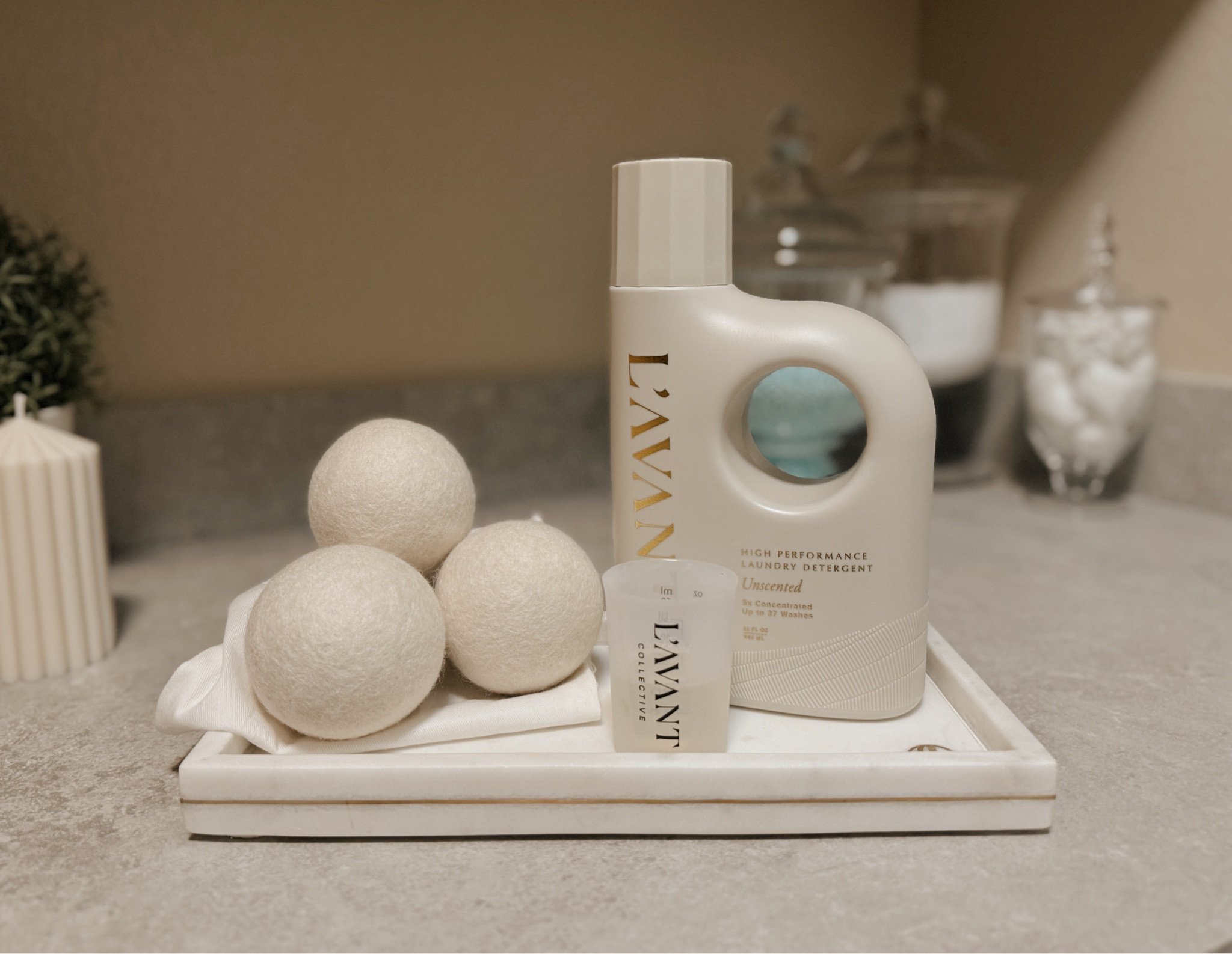 The GREATEST laundry detergent of all time - clean ingredients, plant based, truly UNSCENTED, and tested to be as strong as Tide Detergent. 

I really like to use this detergent as a stain remover, I just dab it on any dried on stains and let it sit for a couple of hours. Afterwards I wash it normally and it works like a charm! 

PLUS, they have the most gorgeous brass & white marble tray that everything displays on beautifully 

#lavantcollective #household #cleaning #detergent #laundryroom #laundrydetergent #cleaningredients #plantbased #marble #homedecor 

#LTKU #LTKHome #LTKFindsUnder50