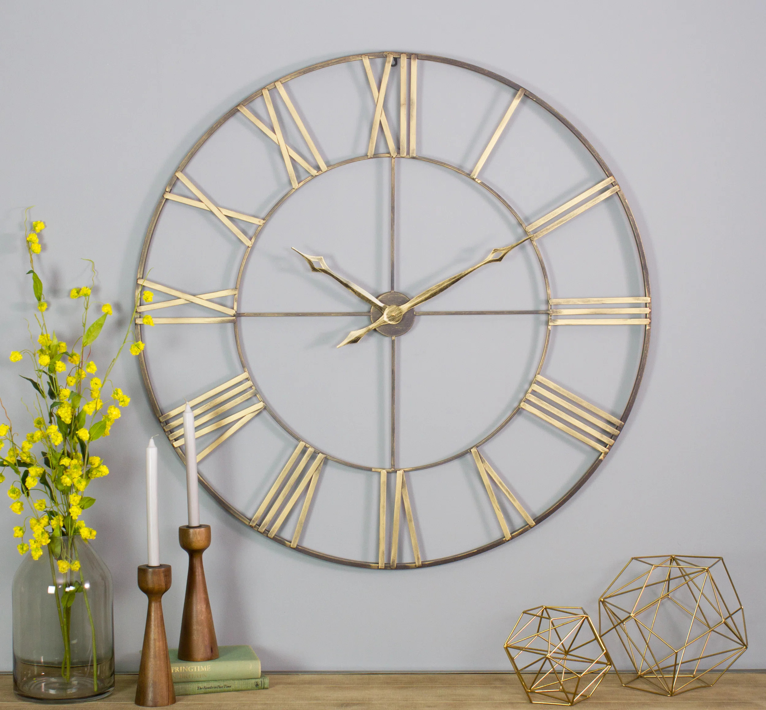 Etta Avenue™ Bedford Round Metal Farmhouse Wall Clock & Reviews | Wayfair | Wayfair North America