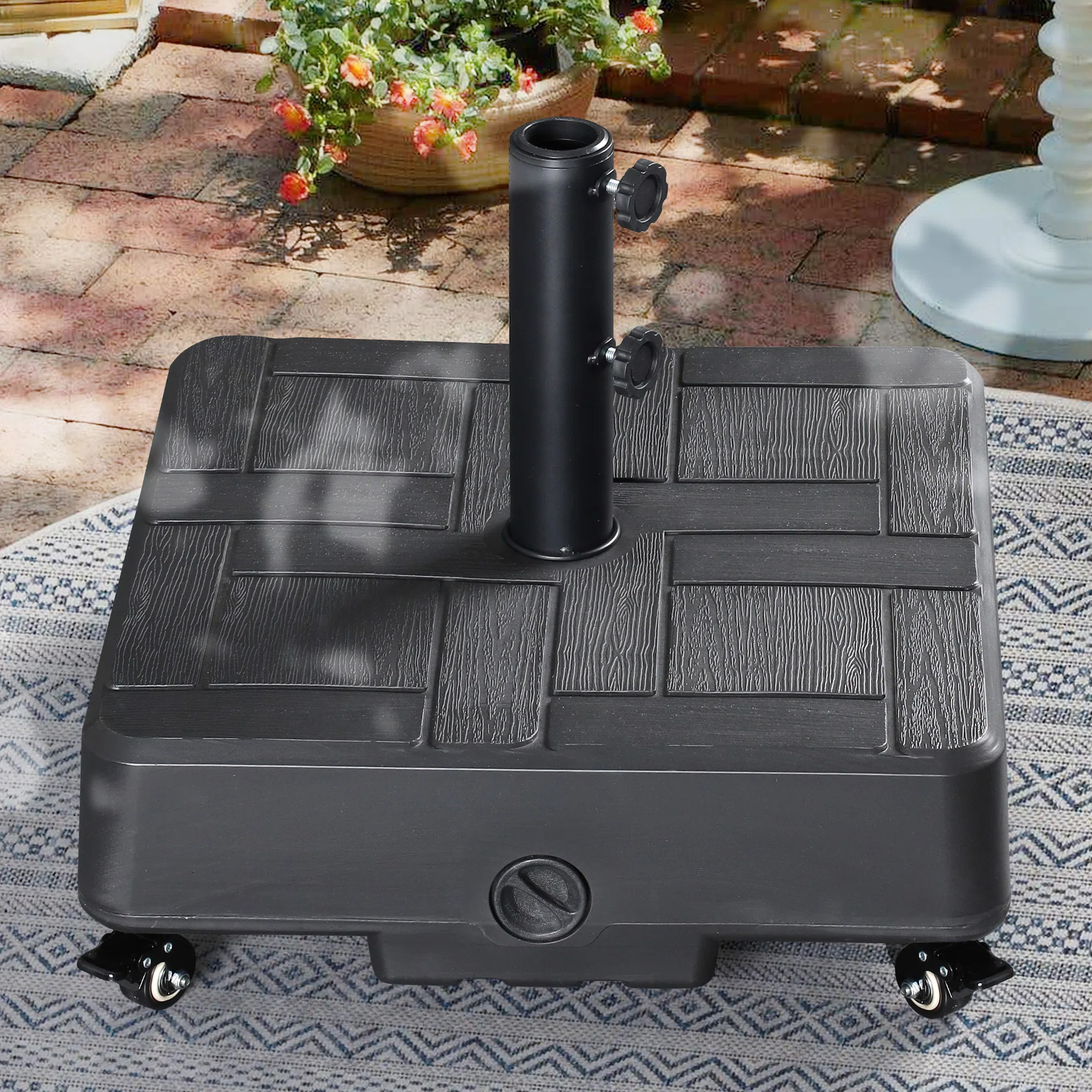 Kelling 98 LBS Patio Umbrella Weight Base Easy To Move Fillable Mobile Umbrella Base Umbrella Sta... | Wayfair North America
