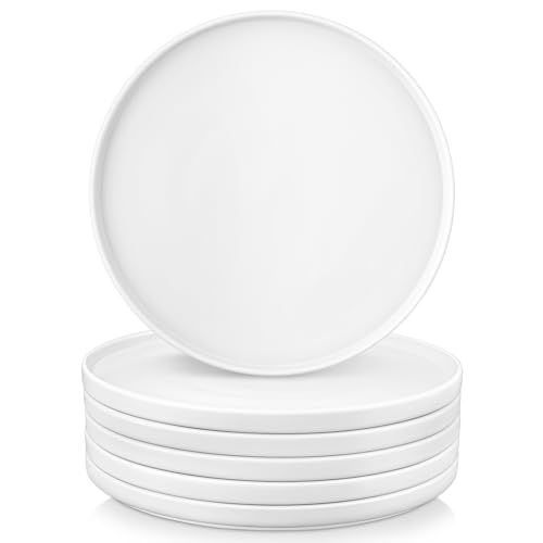 vancasso White Ceramic Dinner Plates Set of 6, 10.5 inch Large Plat Ceramic Dinner Plates for Kit... | Amazon (US)