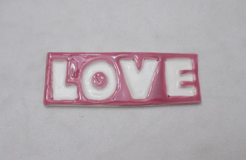 BBP - Lg LOVE TILE - Ceramic Mosaic Tile - Etsy | Etsy (US)