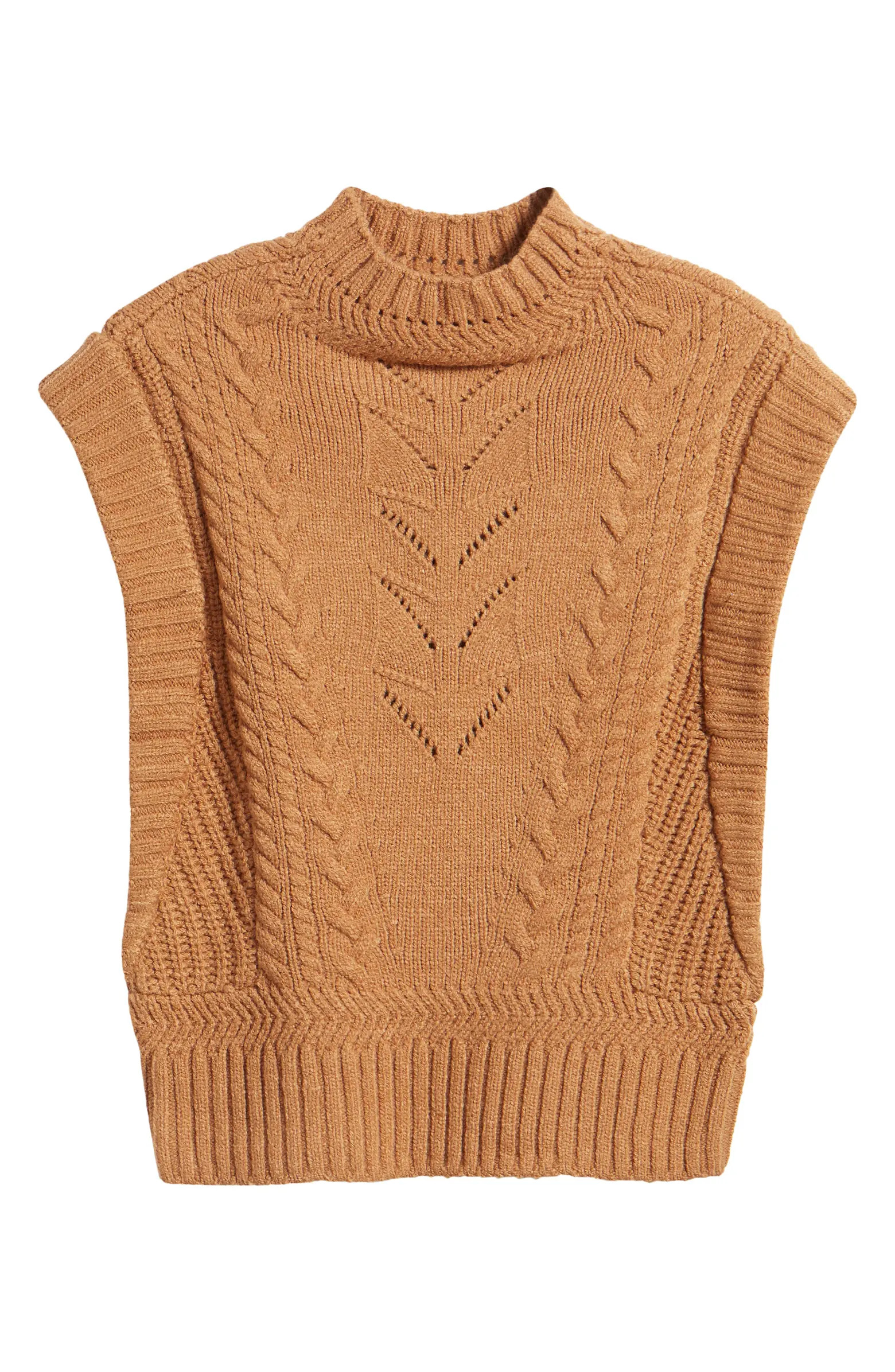 Cable Stitch Mock Neck Sweater Vest | Nordstrom