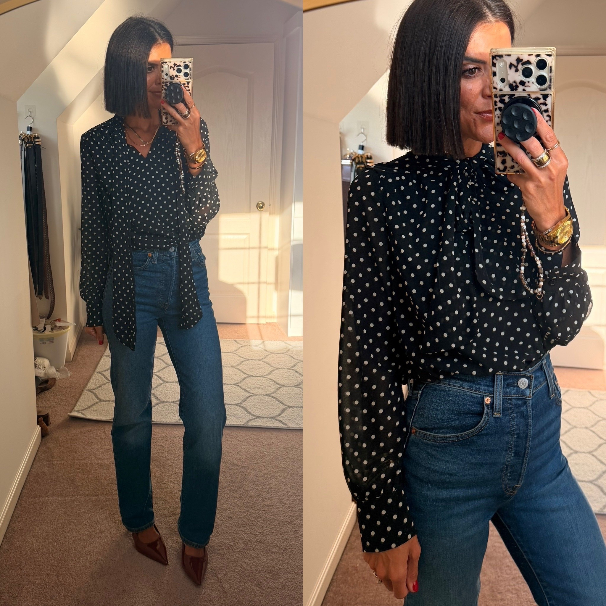 Size small in blouse size 24 in jeans

#LTKootd #LTKdayinmylife #LTKmomlife