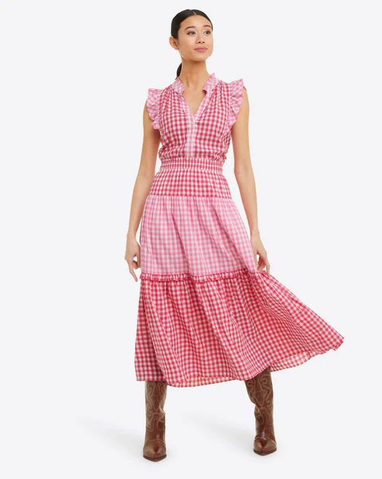 Peasant Skirt in Pink Gingham | Draper James (US)
