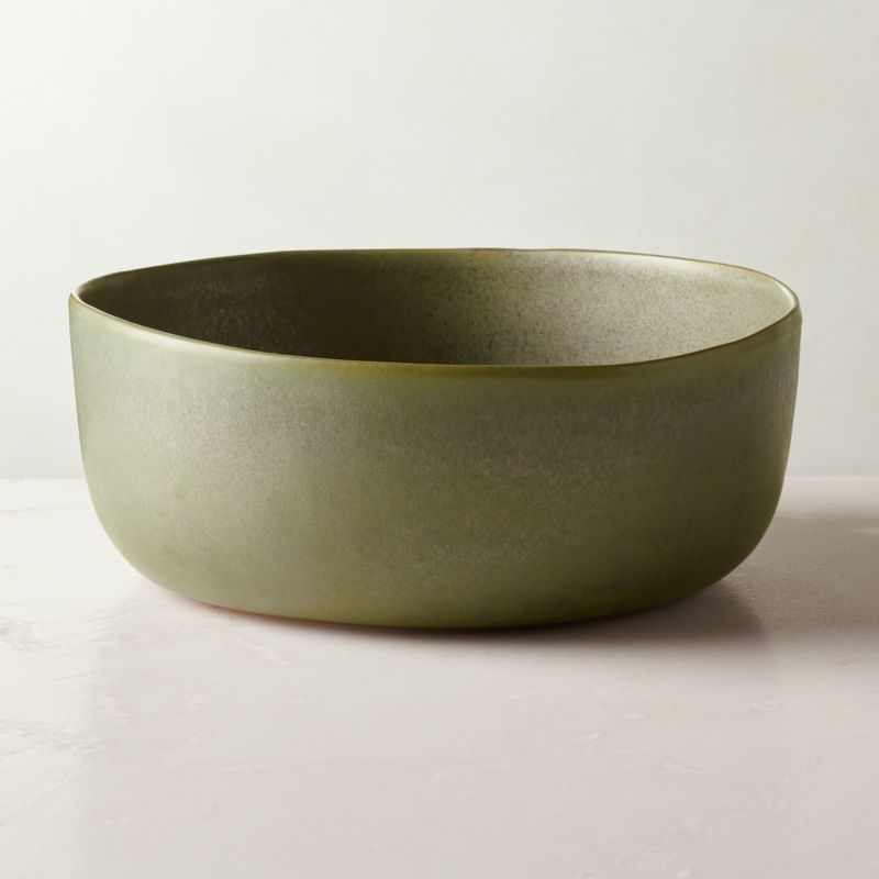 Drift Green Serving Bowl with Reactive Glaze + Reviews | CB2 | CB2