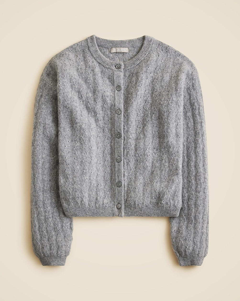 Supersoft pointelle bubble-hem cardigan | J. Crew US