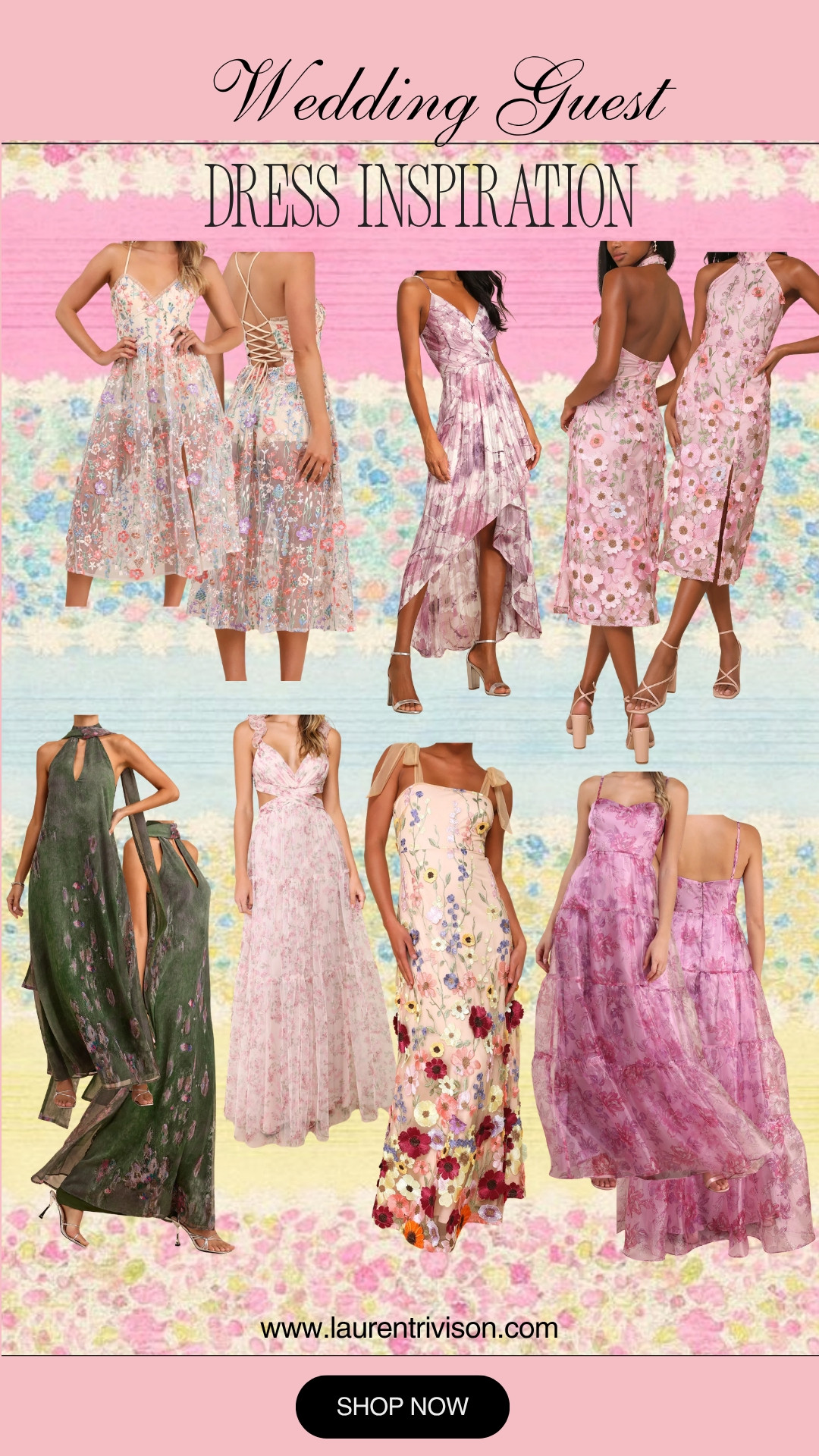 Wedding guest dress inspo for your entire summer 💐🌸 From floral embroidered and flowy maxis's to this tulle dress these are the dresses that are going to be talked about this summer. 👰 Whether you're dressing for a garden wedding, outdoor reception, or summer party there's something here for every occasion. 

 #LTKootd #LTKMidsize #LTKWedding