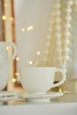 Perla Stoneware Espresso Cup and Saucer | Anthropologie (US)