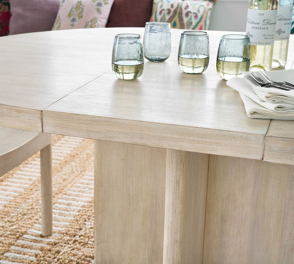 Cayman Round Pedestal Extending Dining Table | Pottery Barn (US)