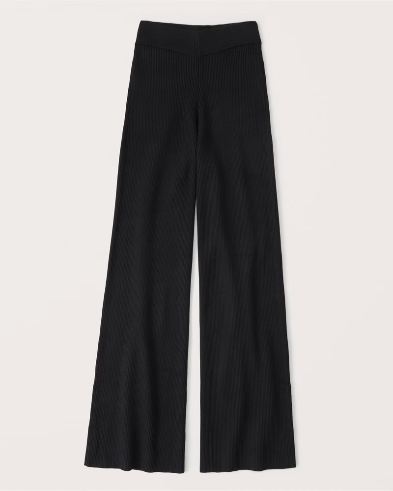 Ribbed Wide Leg Sweater Pants | Abercrombie & Fitch (US)