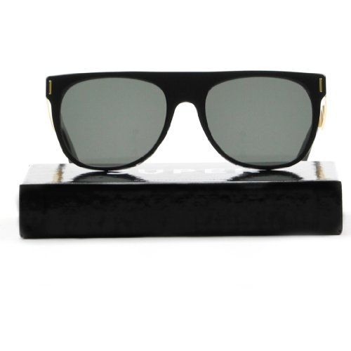 Super Unisex Flat Top Black/Gold Francis Sunglasses | Amazon (US)