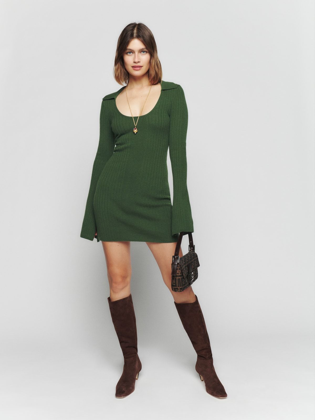 Farfalle Cashmere Sweater Mini Dress | Reformation (US & AU)