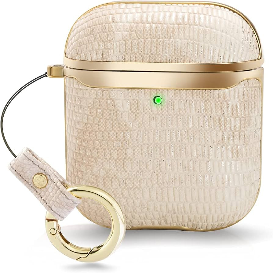 ZVE Case Designed for AirPods 1 & 2, 360° Protective Leather AirPods Case with Wrist Strap, AirP... | Amazon (US)