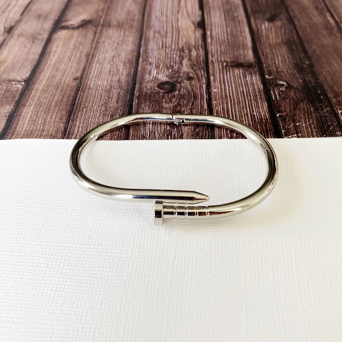 Cable Bracelet Collection :: Jill Silver Nail Hinge Cuff Bracelet | Baubles & Bits