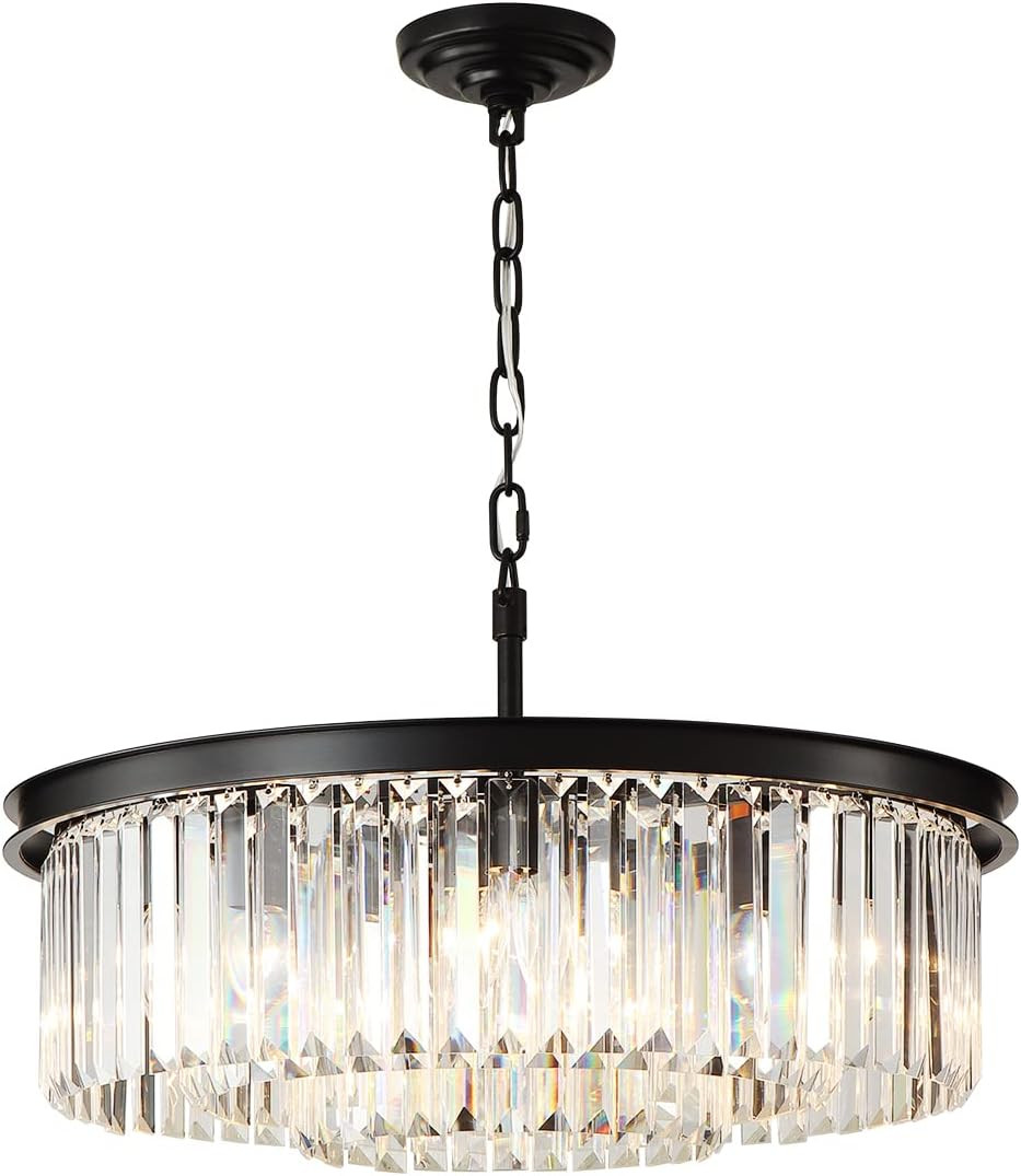 Black Crystal Chandelier Modern Luxury Chandelier Ceiling Lights Fixture for Dining Living Room B... | Amazon (US)