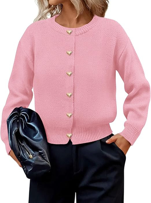 PRETTYGARDEN Cardigan for Women 2026 Fall Fashion Long Sleeve Trendy Button Down Work Office Swea... | Amazon (US)