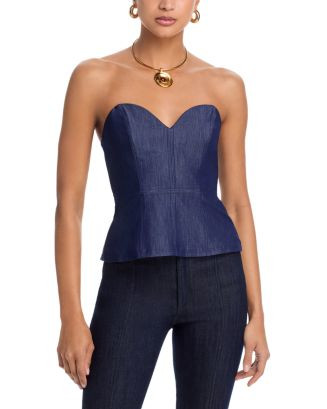 AQUA Denim Bustier Top - Exclusive | Bloomingdale's Women | Bloomingdale's (AU)
