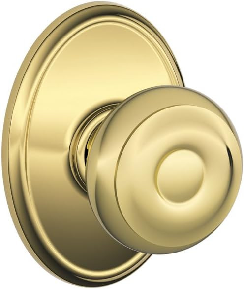 Schlage F10GEO605WKF Wakefield Collection Georgian Passage Knob, Bright Brass | Amazon (US)