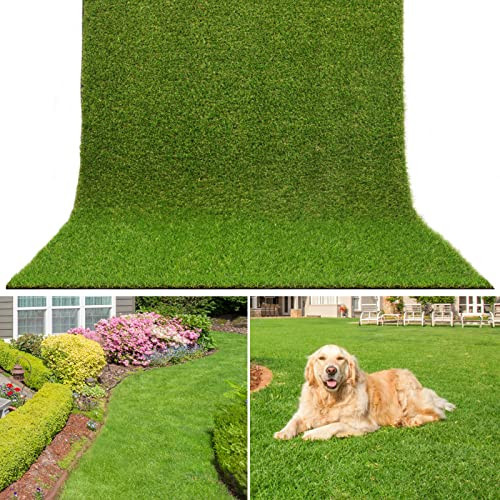 AYOHA 13 FT x 21 FT Artificial Grass, Synthetic Realistic Fake Turf Grass Thick Lawn Pet Turf, Astroturf Rug Carpet for Indoor/Outdoor Landscape Balcony Patio Decor, Easy to Clean | Amazon (US)