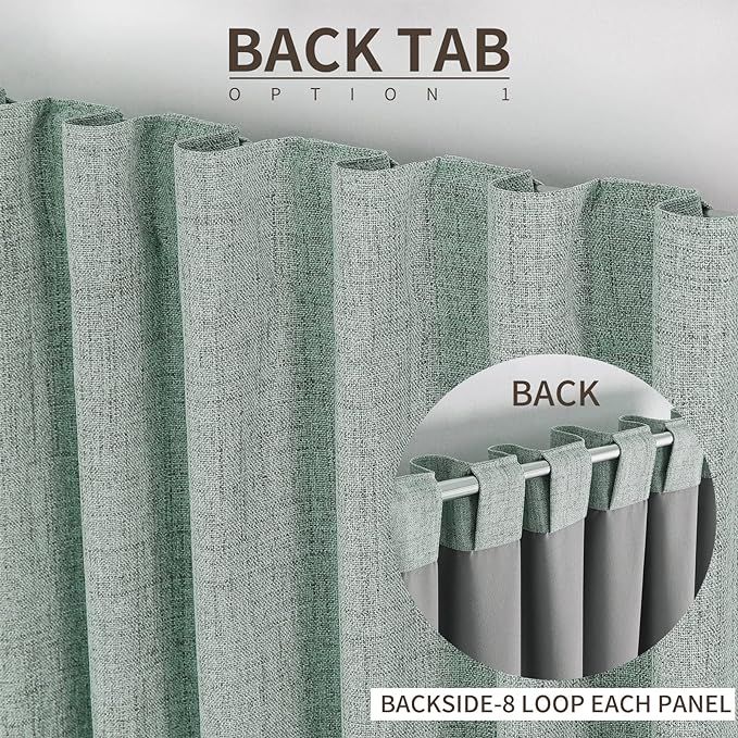 Joydeco 100% Blackout Curtains 108 inches Long Natural Linen Drapes 2 Panels Set Burg for Bedroom... | Amazon (US)
