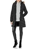 Nanette Lepore Women's Puffer Coat with Faux Leather Details, Black, X-Large | Amazon (US)