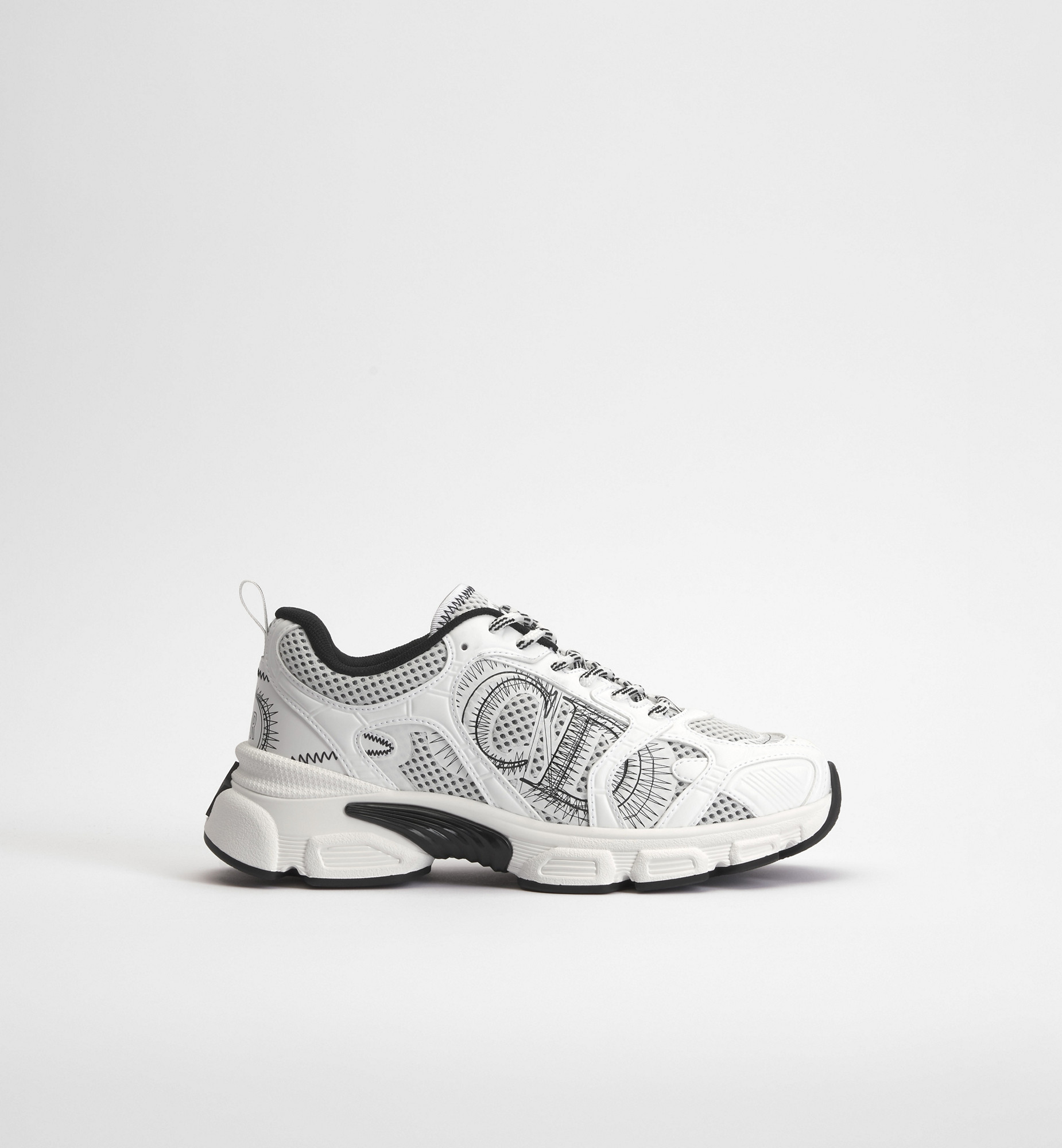 Dior Chrono Sneaker Mesh with White and Black Leather-Effect Panels | DIOR | Christian Dior Parfums UK