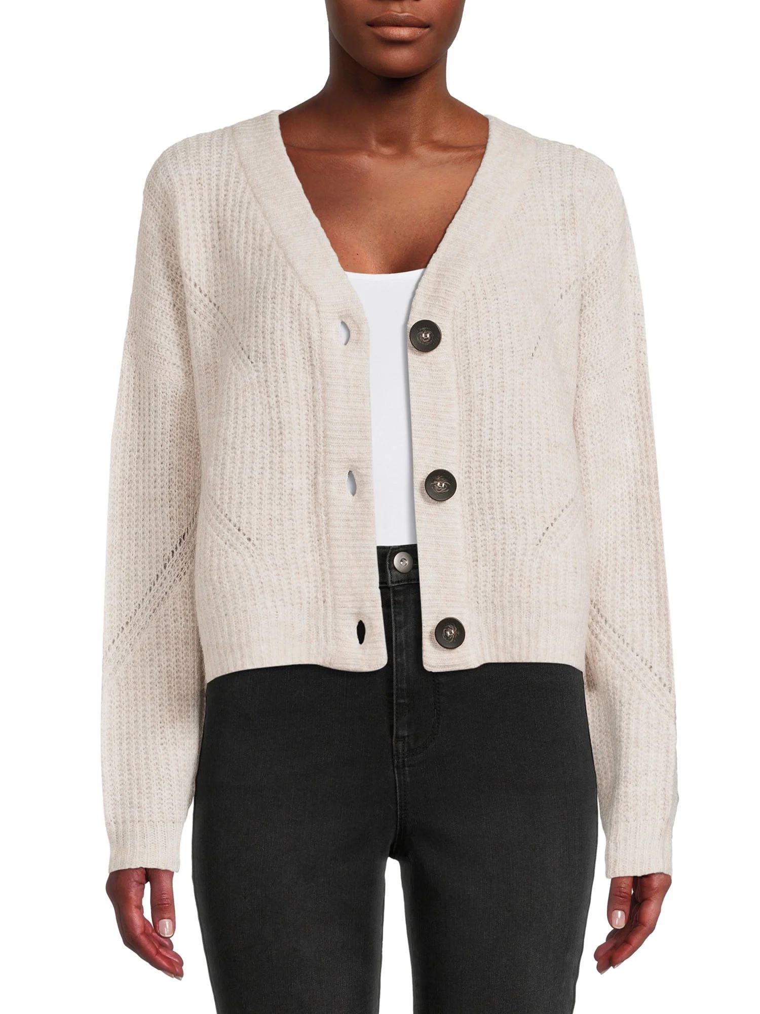RD Style Women's Cropped Button Front Cardigan Sweater - Walmart.com | Walmart (US)