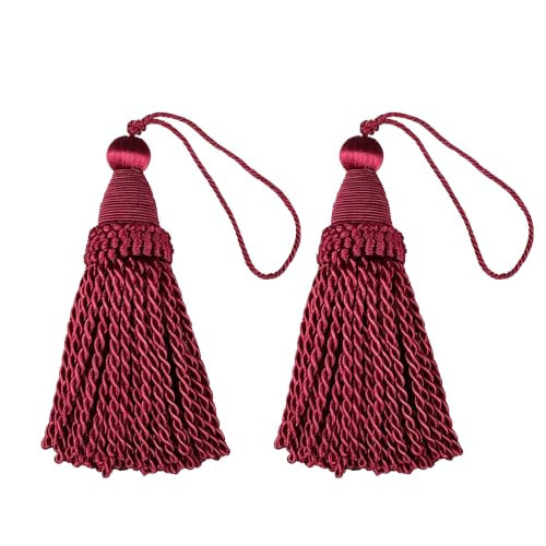 HedongHexi 2 Pack Tassels with Loops, DIY Decorative Tassel，Red | Amazon (US)